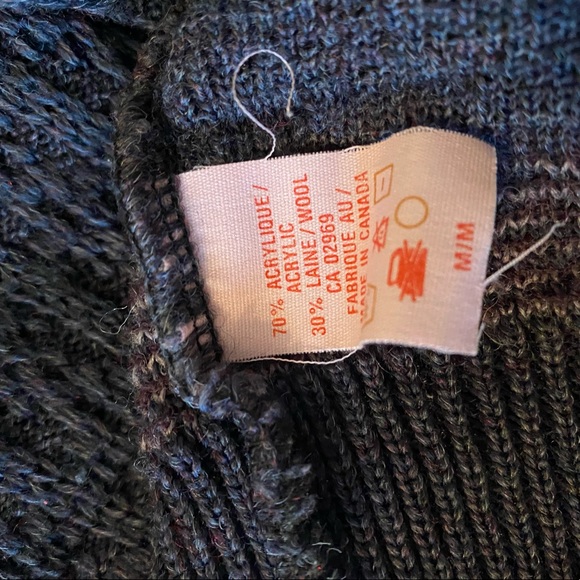 Vintage INXS whool sweater Grandpa style purple size M - Picture 7 of 8